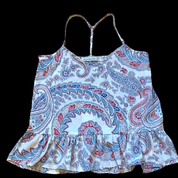 Abercrombie Paisley Crème Tank Top Size XS - Picture 1 of 7